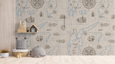 Fototapeta Stara mapa skarbów do pokoju chłopca