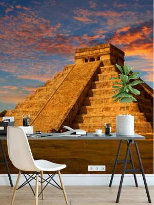 Fototapeta Chichen Itza w Meksyku o zachodzie słońca