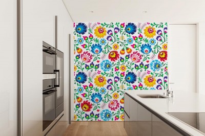 Fototapeta Kwiatowy wzór polskiej sztuki ludowej