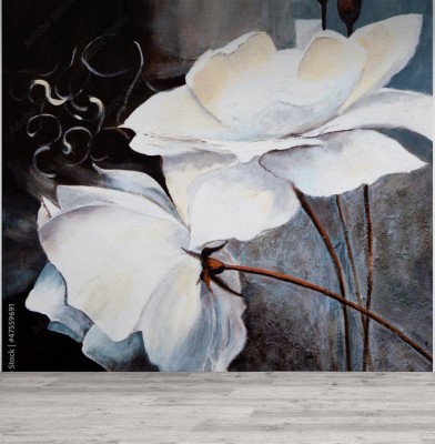 Fototapeta Modny wzór w białe kwiaty