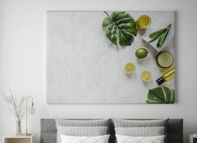 Obraz na płótnie Widok z góry kolekcji elementów spa