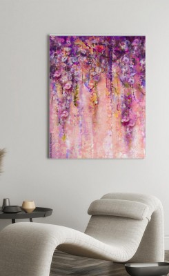 Obraz na płótnie z wiosennymi kwiatami w fiolecie