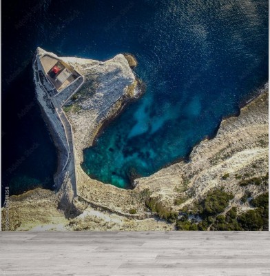 Fototapeta Phare de la Madonetta z lotu ptaka