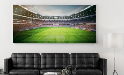 Obraz na płótnie Stadion piłkarski po południu