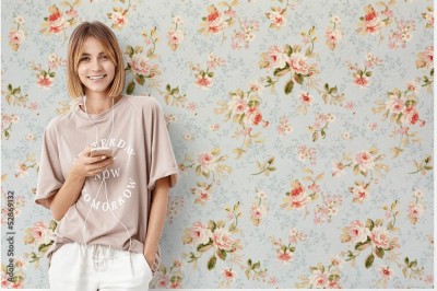 Tapeta z kwiatowym wzorem róży