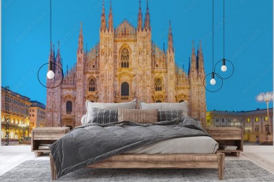 Fototapeta Katedra Mediolańska pod błękitnym niebem