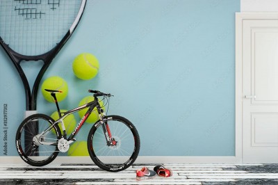 Fototapeta Rakieta i piłki tenisowe