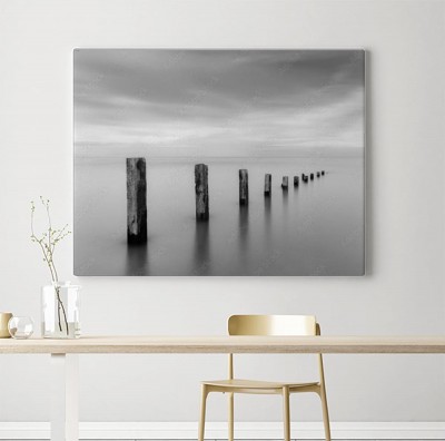 Obraz na płótnie Pilmore Groynes w czarno-białym ujęciu