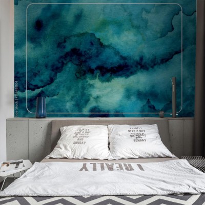 Fototapeta Abstrakcyjna akwarela w kolorze indygo 