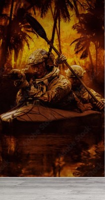 Fototapeta Dwaj żołnierze sił specjalnych podczas operacji w dżungli