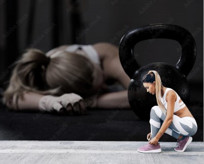 Fototapeta Dziewczyna po treningu crossfit