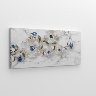 Obraz na płótnie Białe kwiaty 3D