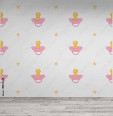 Fototapeta z wzorem w smoczek i złotą gwiazdkę