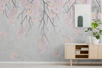 Fototapeta Gałęzie z różowymi kwiatkami