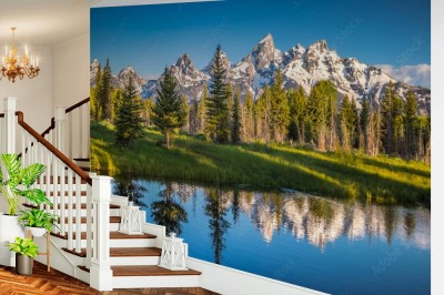 Fototapeta Odbicie Tetons - góra w jeziorze