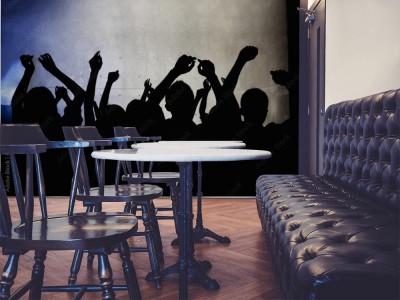 Fototapeta Tłum młodych ludzi tańczących w nocnym klubie