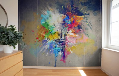 Naklejka na szafę Kolorowe kleksy