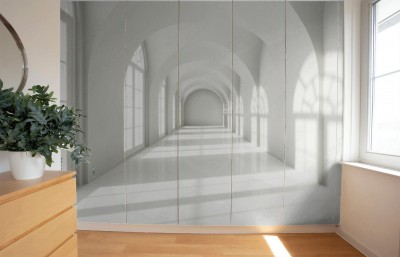 Naklejki na meble Nowoczesny długi korytarz