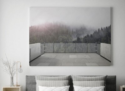 Obrazy do salonu Balkon z widokiem na góry