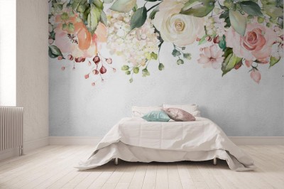 Fototapeta Kwiatowa aranżacja w akwareli