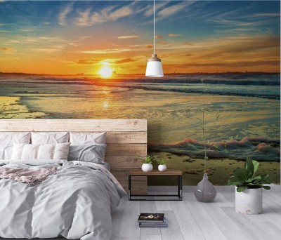 Fototapeta Zachód słońca na pięknej plaży