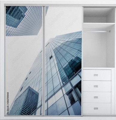 Naklejka na szafę nowoczesna fasada na tle nieba