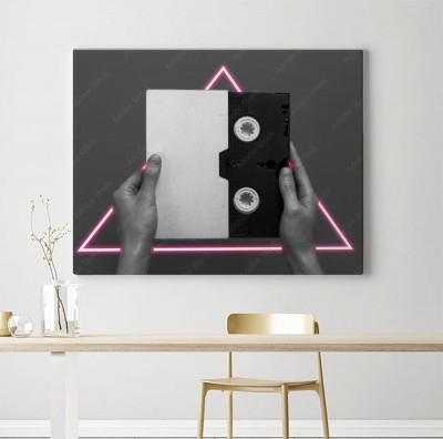 Obraz na płótnie Fala syntezatora i trójkąt - futurystyczna estetyka