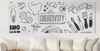 Obraz na płótnie w kreatywny wzór doodle