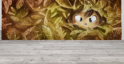 Fototapeta Chłopiec wśród liści