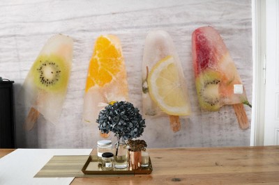 Fototapeta Domowe lody z owocami