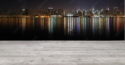 Fototapeta Panorama Manhattanu w Nowym Jorku w nocy