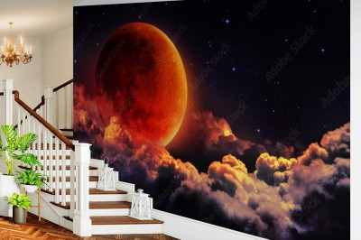 Fototapeta Zaćmienie księżyca - czerwona planeta