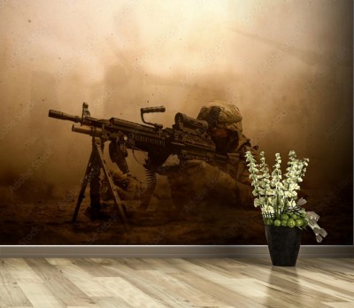 Fototapeta Żołnierz na polu bitwy