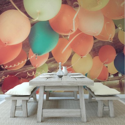 Fototapeta Kolorowe balony pod sufitem