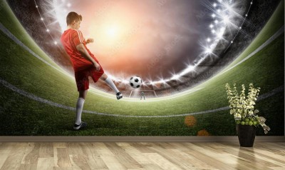 Fototapeta Piłkarz na stadionie