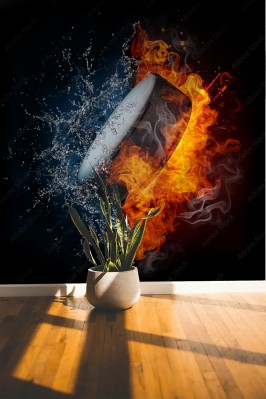 Fototapeta Krążek hokejowy w ogniu