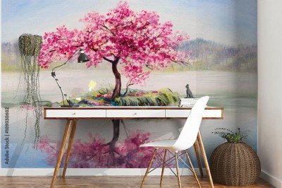 Fototapeta Orientalne malarstwo akwarelą