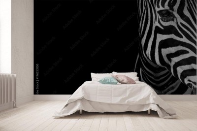 Fototapeta Portret zebry  Wersja czarno-biała