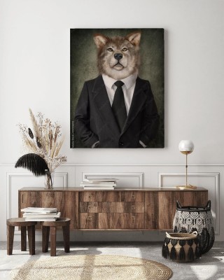 Obraz na płótnie Wilk w garniturze