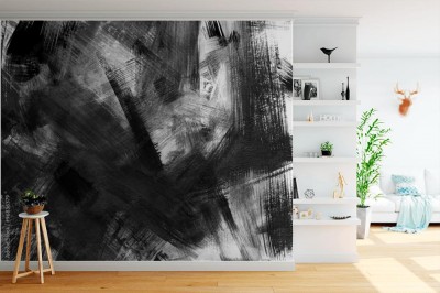 Fototapeta Abstrakcyjne tło malowane w czerni i bieli