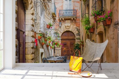 Fototapeta restauracja we włoskiej uliczce