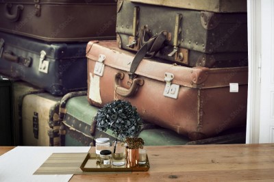 Fototapeta Skórzane walizki w stylu vintage
