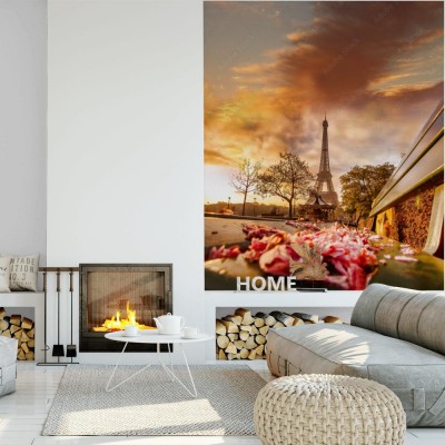 Fototapeta Wieża Eiffla podczas pięknego wiosennego poranka w Paryżu