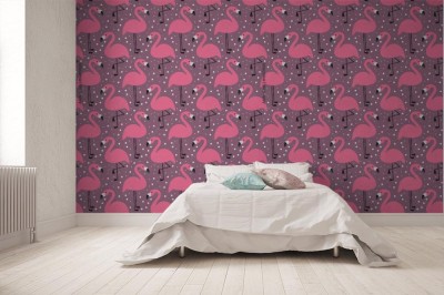 Fototapeta Mozaika z różowych flamingów