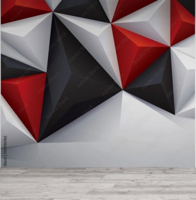 Fototapeta abstrakcyjne czerwone i białe tło geometryczne