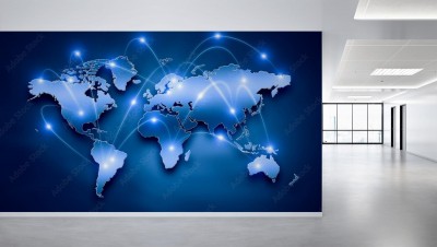 Fototapeta Globalna interakcja w cyfrowym wydaniu