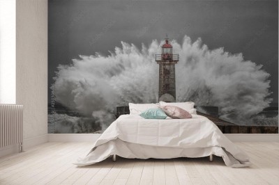 Fototapeta Latarnia morska podczas sztormu