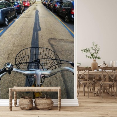 Fototapeta Jazda na rowerze po ulicach Turynu