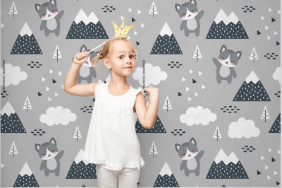 Tapeta z kotkiem w stylu skandynawskim 