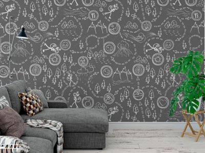 Fototapeta w stylu doodle na tablicowym tle